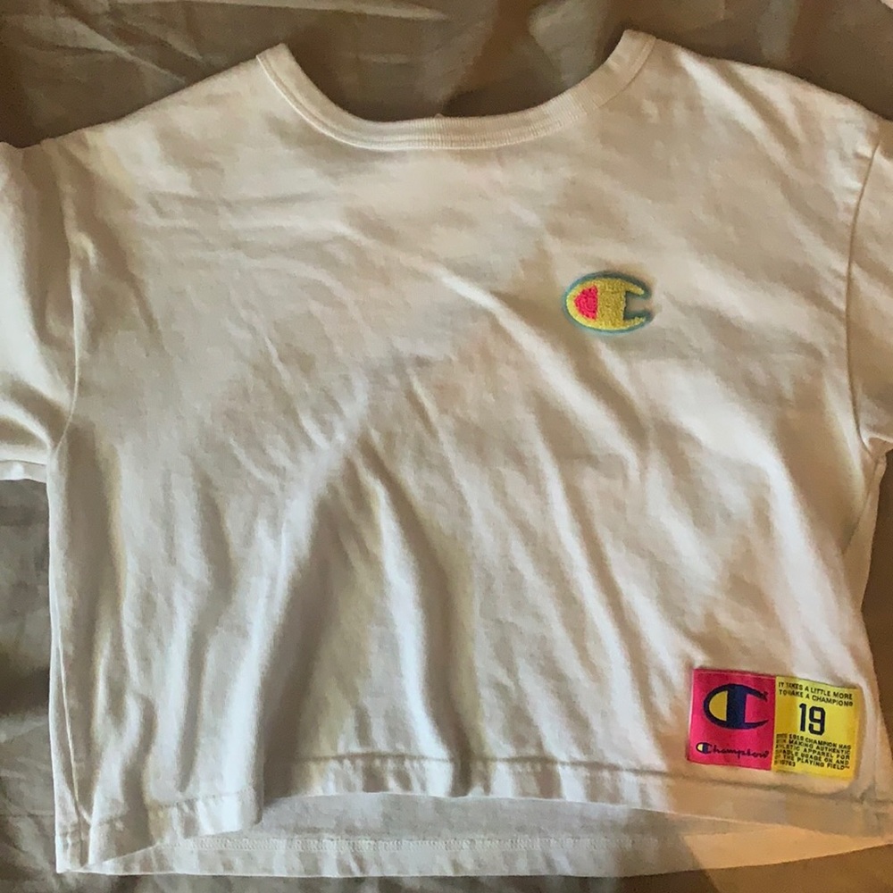 white champion crop top